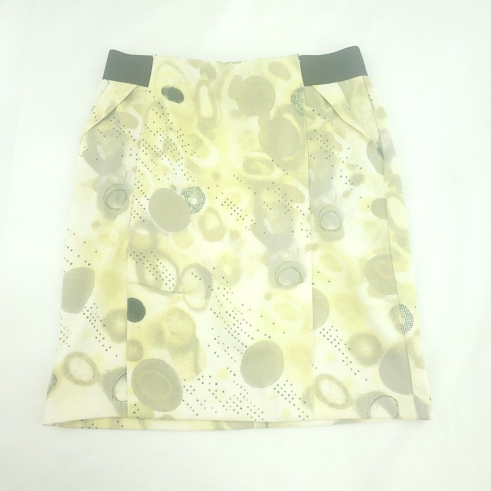 Simply Vera Vera Wang Womens Yellow Geometric Elastic Band Mini Skirt Size Small